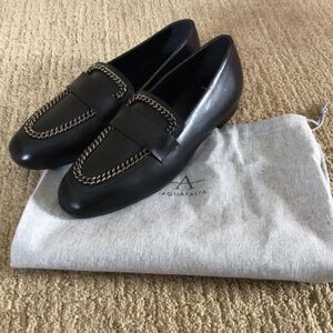Aquatalia Womans Black Ronda Loafers New Sz 7